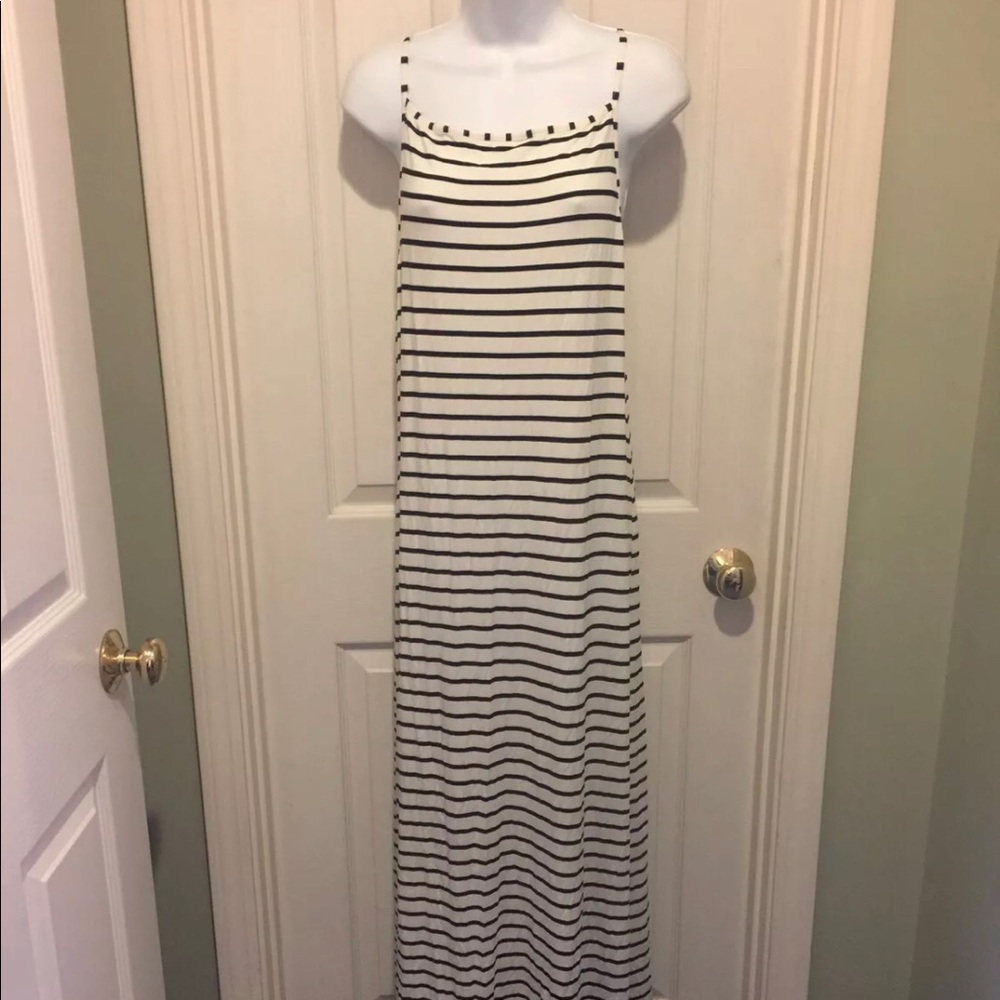 ASOS Black & White Backless Maxi Dress UK 14 US 10